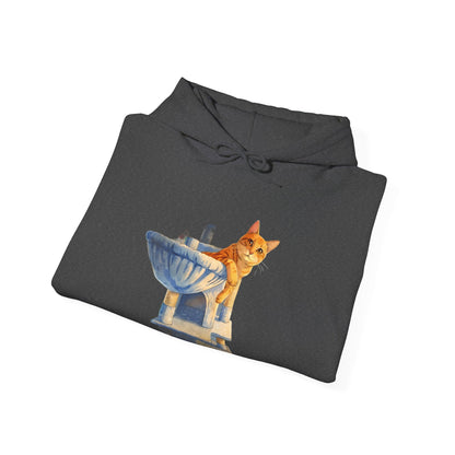 Cute Kitten in Sink Hoodie Whimsical Cat Pullover | Cat Lover Gift | Unisex