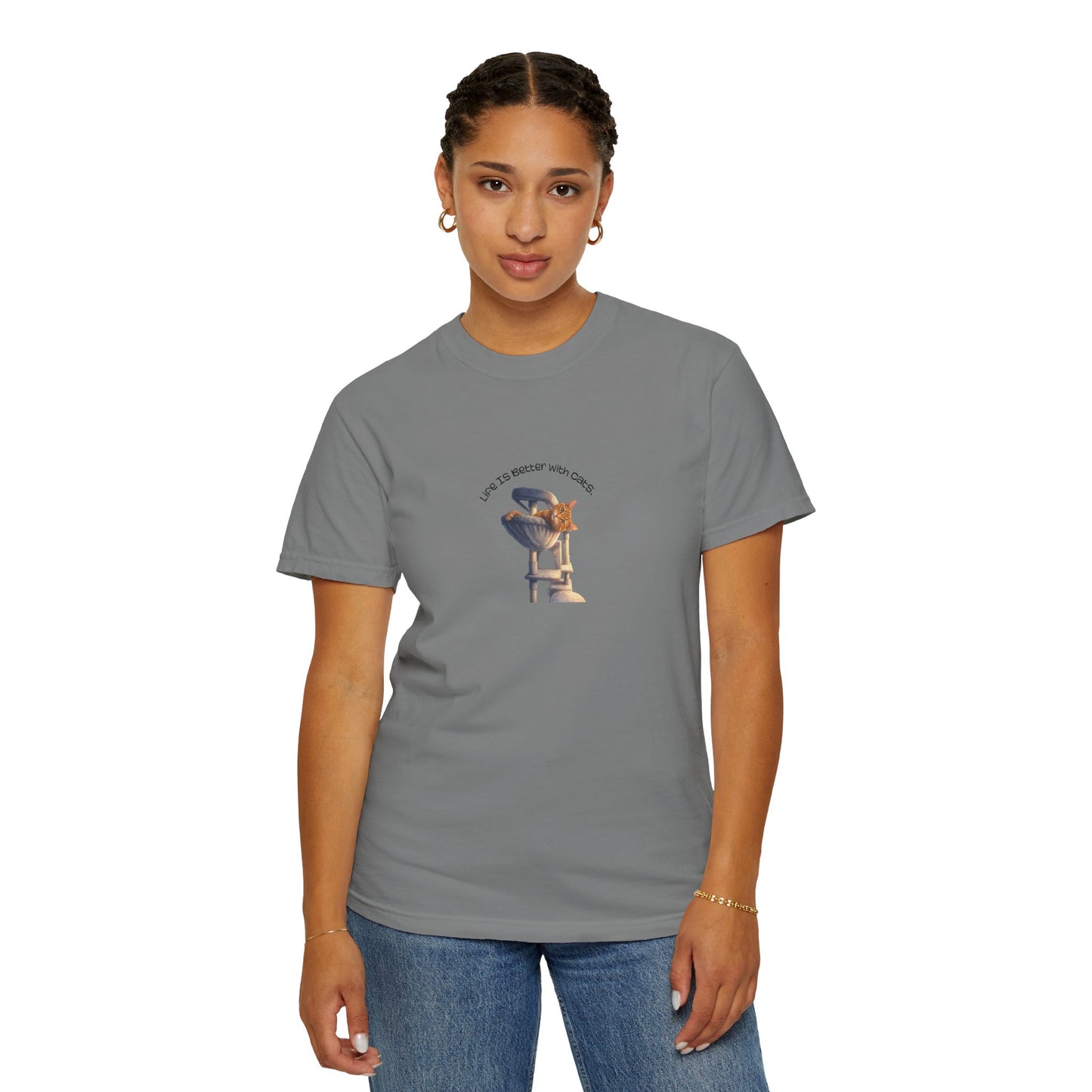Life Is Better With Cats T-Shirt Cat Lover Graphic Tee
