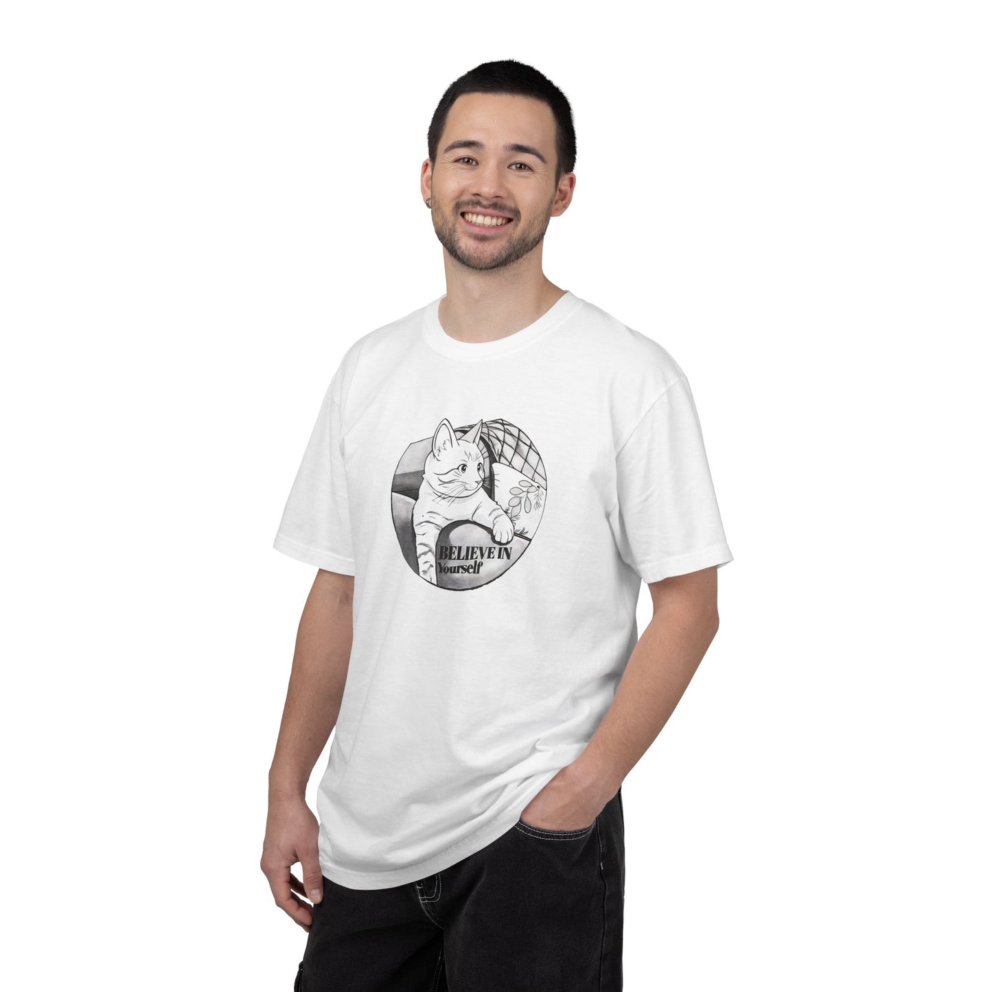 Believe in Spikes – Cat Volleyball Graphic Tee
