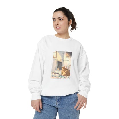 You & Me Vintage Sunlit Cat Sweatshirt | Cosy Crewneck | Cat Lover Gift