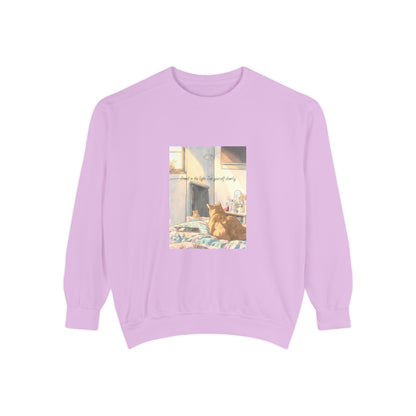 You & Me Vintage Sunlit Cat Sweatshirt | Cosy Crewneck | Cat Lover Gift