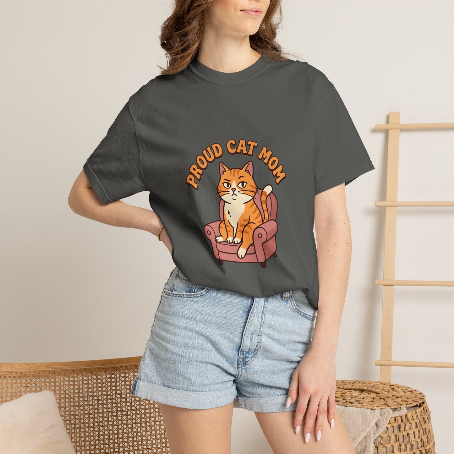 Proud Cat Mom Shirt, Funny Ginger Cat Tee, Cat Mom Gift, Orange Tabby Cat Lover Shirt, Cat Mom Birthday Gift, Cute Cat Graphic Tee