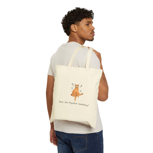 Have You Forgotten Something? Curious Cat Canvas Tote Bag | Cat Lover Gift
