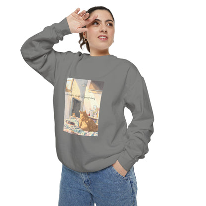 You & Me Vintage Sunlit Cat Sweatshirt | Cosy Crewneck | Cat Lover Gift