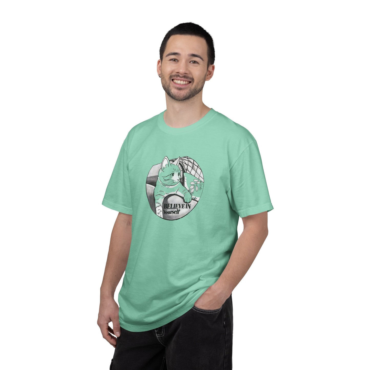 Believe in Spikes – Cat Volleyball Graphic Tee