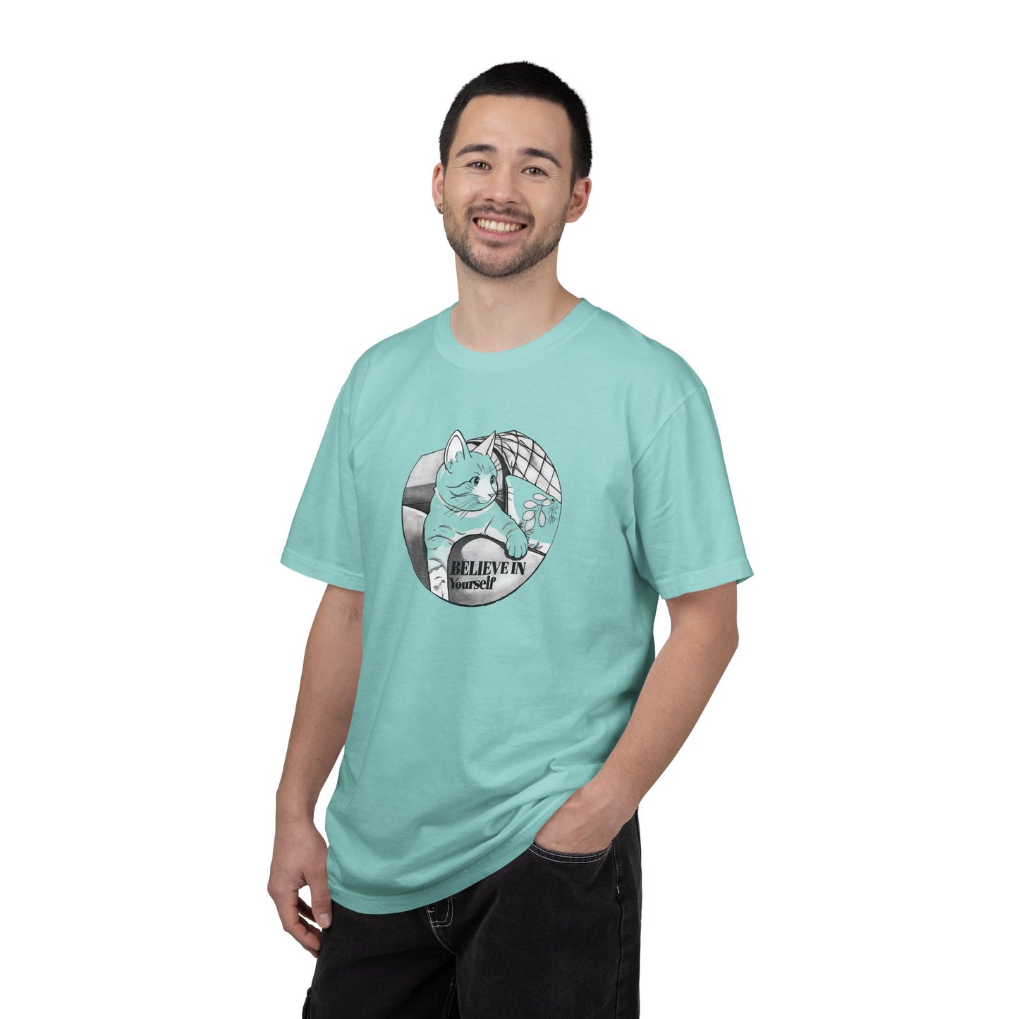 Believe in Spikes – Cat Volleyball Graphic Tee