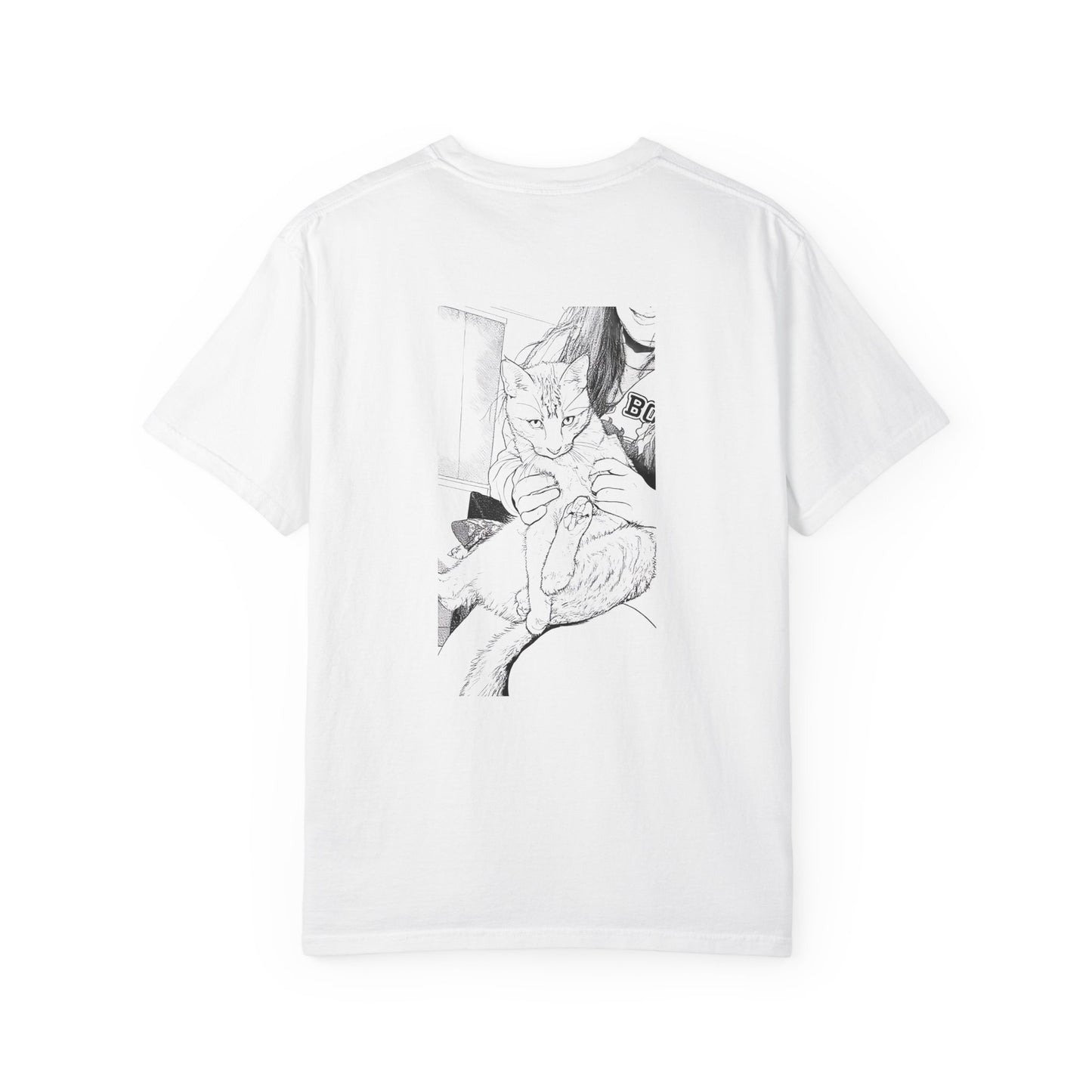 Cat Cuddle T-Shirt Illustrated Cat Hug Graphic Tee