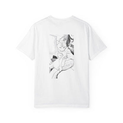 Cat Cuddle T-Shirt Illustrated Cat Hug Graphic Tee