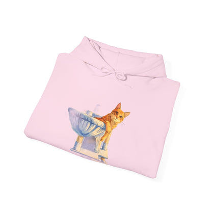 Cute Kitten in Sink Hoodie Whimsical Cat Pullover | Cat Lover Gift | Unisex