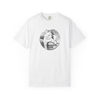 Believe in Spikes – Cat Volleyball Graphic Tee