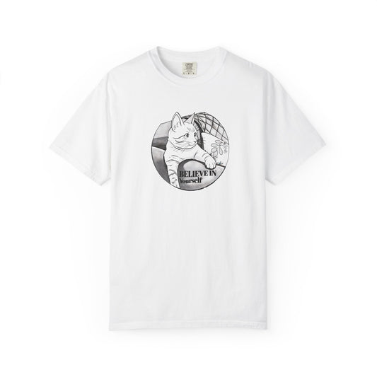 Believe in Spikes – Cat Volleyball Graphic Tee
