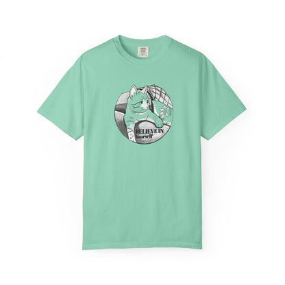 Believe in Spikes – Cat Volleyball Graphic Tee